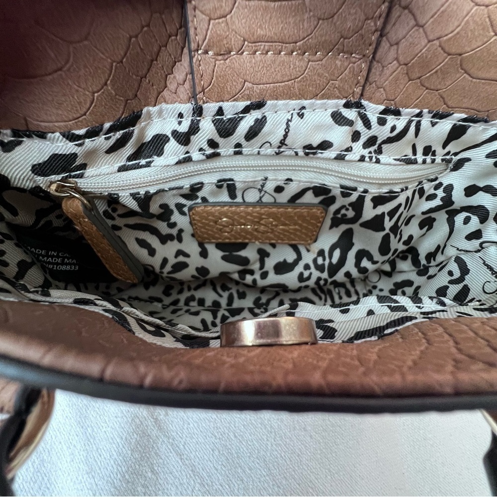 Jessica Simpson Brown Satchel with Gold Accents - Picture 7 of 9